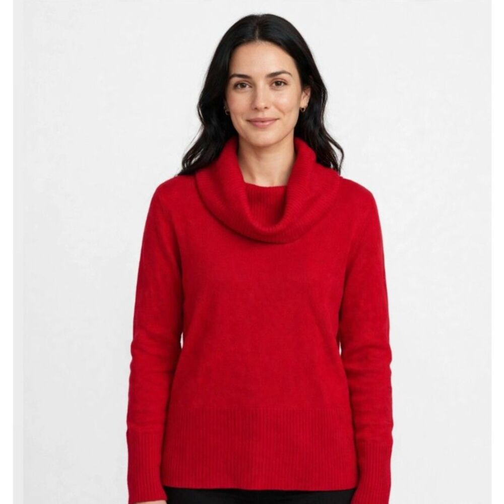 Apt 9 100% Pure Cashmere Cowl Neck Sweater Red Womens Large
